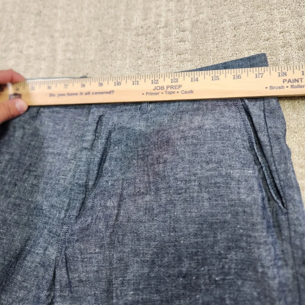J Crew Pants Men 34x32 Sutton Chambray Linen Blend Straight Leg Blue Preppy